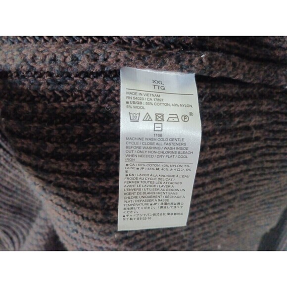 Banana Republic Mens Brown Sweater Wool Blend Shawl Neck Knit Henley Size 2XL - Picture 4 of 4